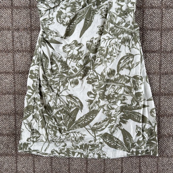 Women’s Abercrombie & Fitch Printed Linen Dress Sage Green & White. Size S. - Picture 3 of 6